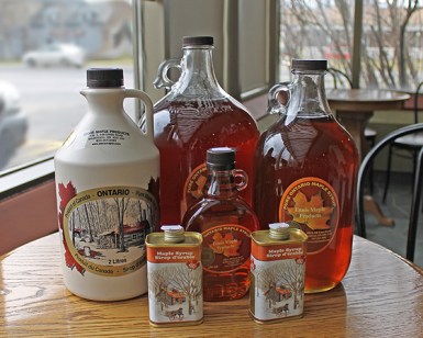 Final product Ennis Maple syrup from Bennet lake in Balderson Ontario