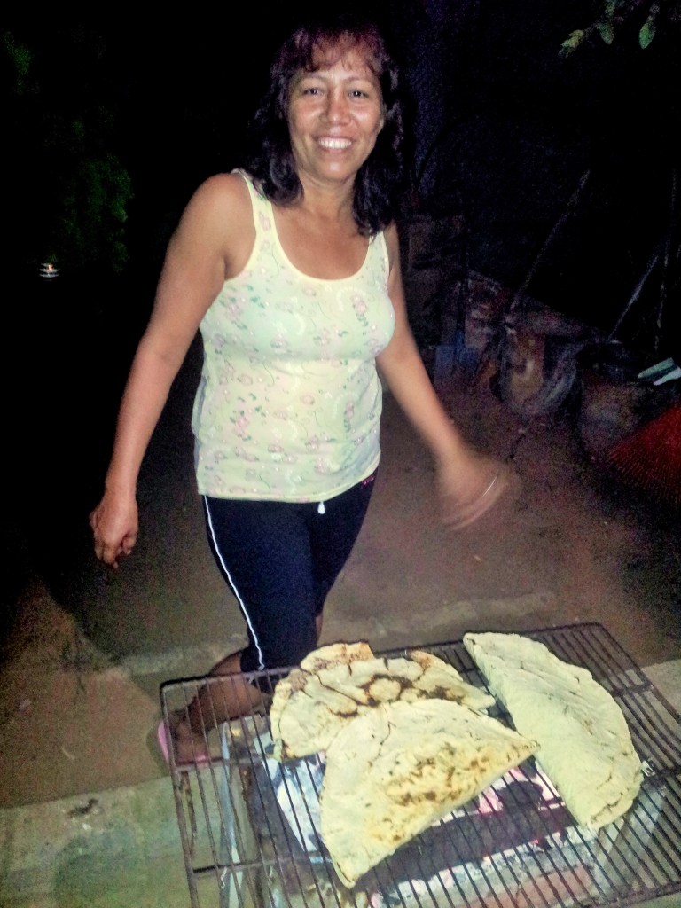 Auntie was a busy cook preparing many delicious Tlayudas