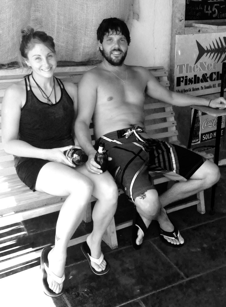 hanging outside our favourite restaurant "the net" enjoying a delicious fish dinner