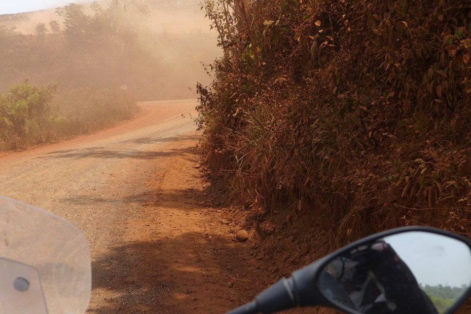 dusty trails leading up to a excavation site