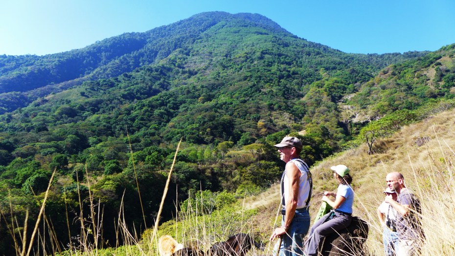 Starting our hike towards volcano San Pedro