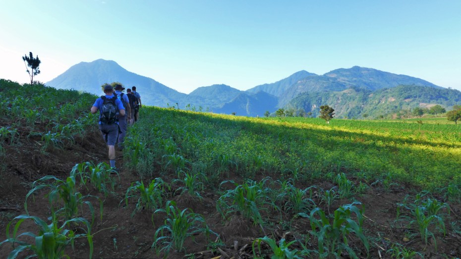 corn grows well in the lush mountains around the lake