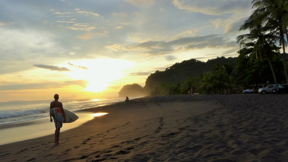 surfers head home after another hard day at the office