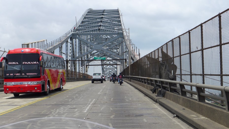crossing the bridge of the Americas