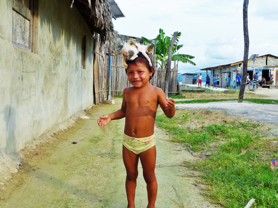 good place to keep her kitty... on top of this little cuties head