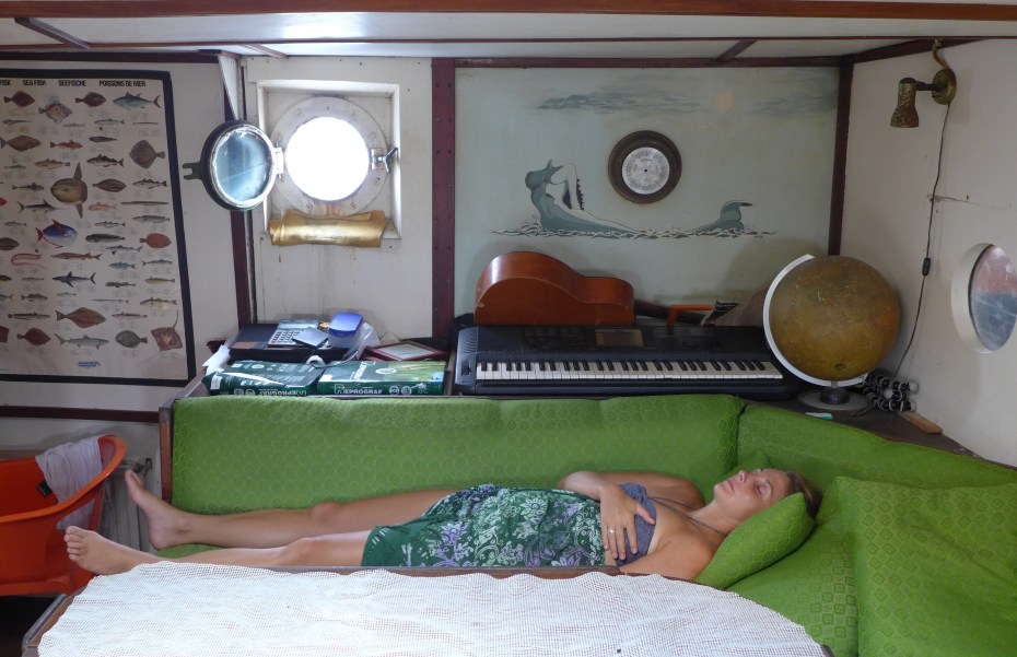 Jenn in her "safe" position