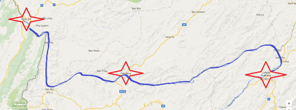 Mekong river boat route