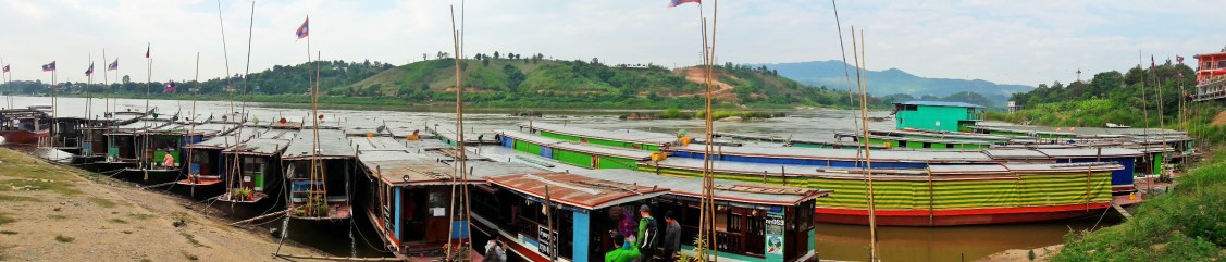 Laos long boats ready for duty