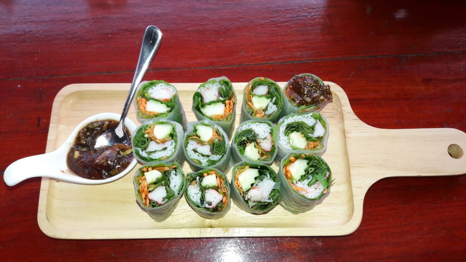 Jenn also got lucky with some tasty fresh springrolls.