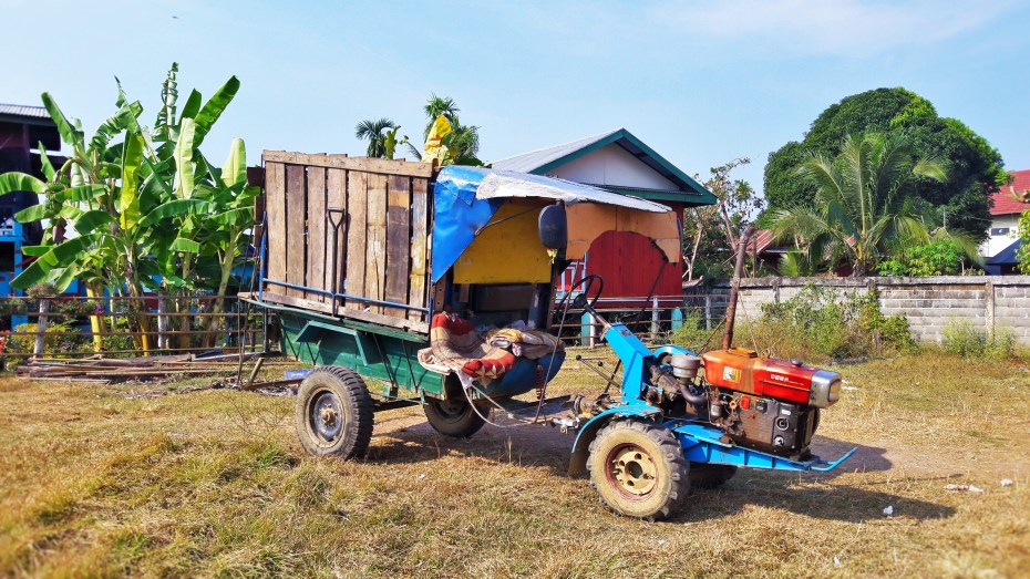 This is the Don Det village garbage collector truck. 