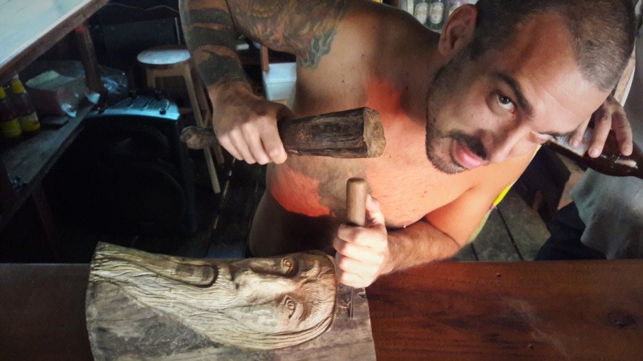 Keppy passing the slow afternoon hours before the night crowd arrives