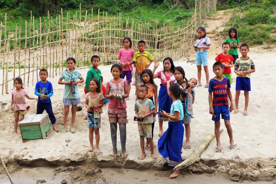 the village children waiting to sell us some of their bracelets they had made.