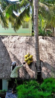 and lowers them down to his waiting partner